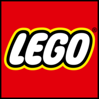 Lego white Logo on red background